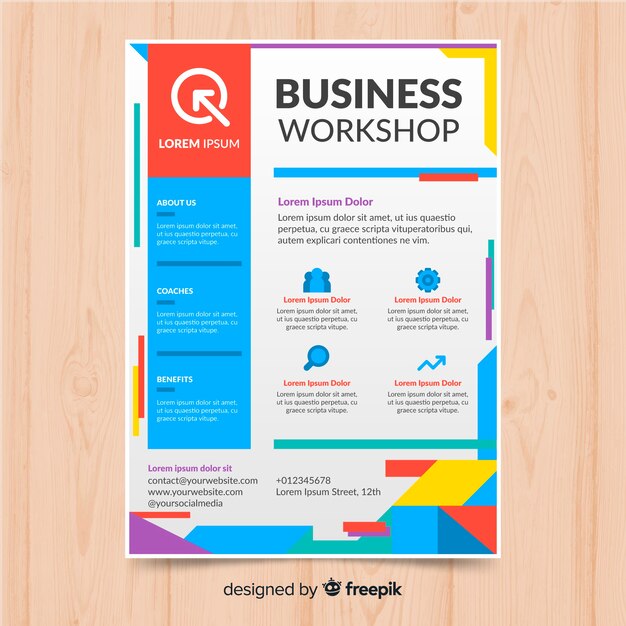 Colorful business flyer with abstract design