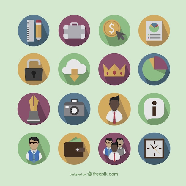 Colorful business icons