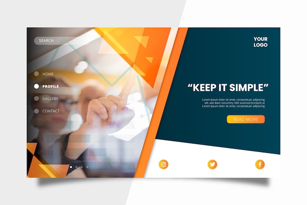 Free vector colorful business landing page template