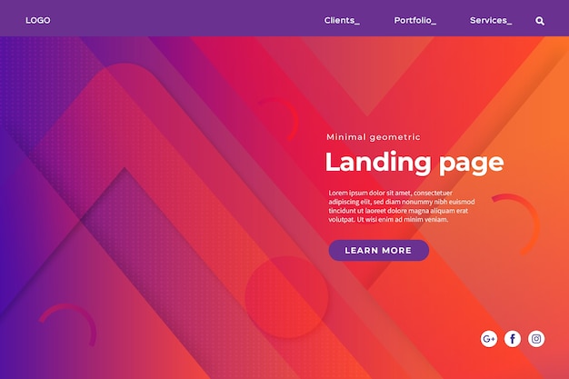 Colorful business landing page template