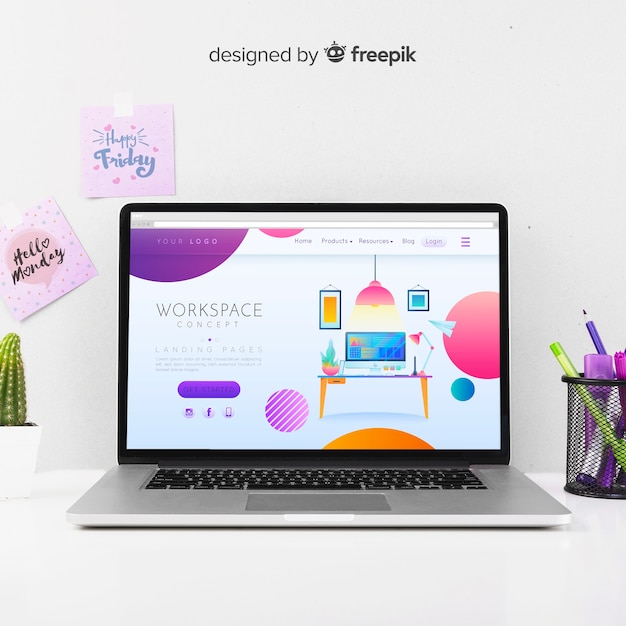 Free vector colorful business landing page
