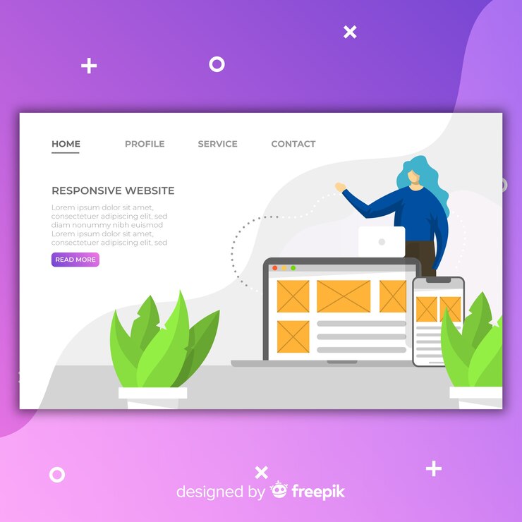 Free Vector colorful business landing page
