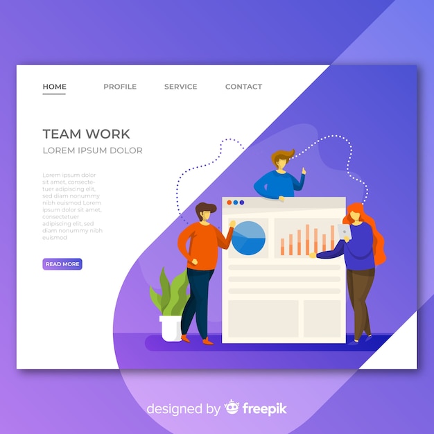 Free vector colorful business landing page