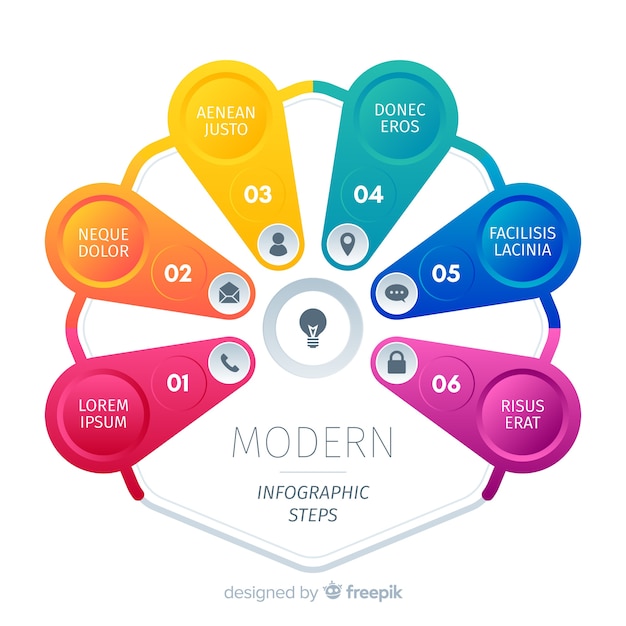 Insieme variopinto di affari del modello infographic di punti