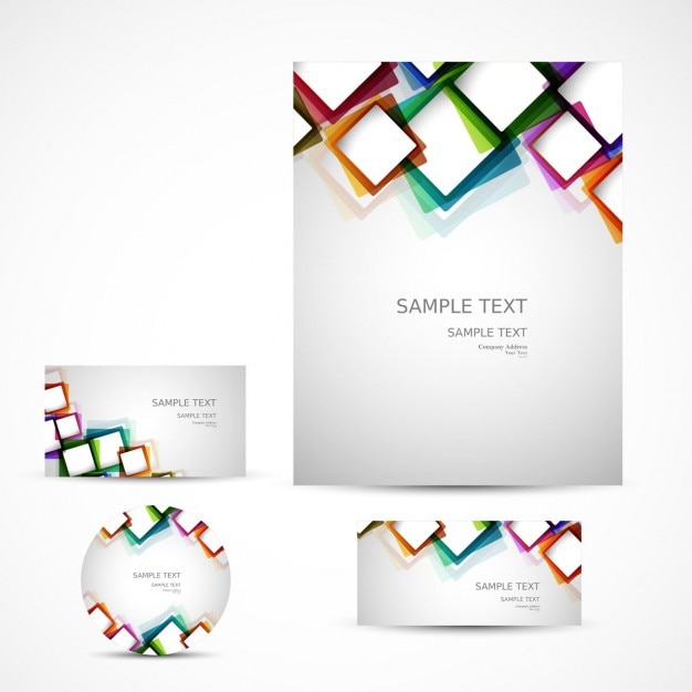 Free Vector colorful business stationery 