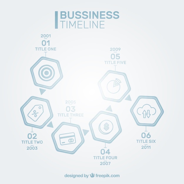 Free vector colorful business timeline with flat design