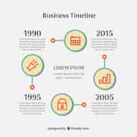 Free vector colorful business timeline with flat design