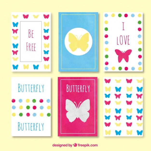 colorful butterflies cards