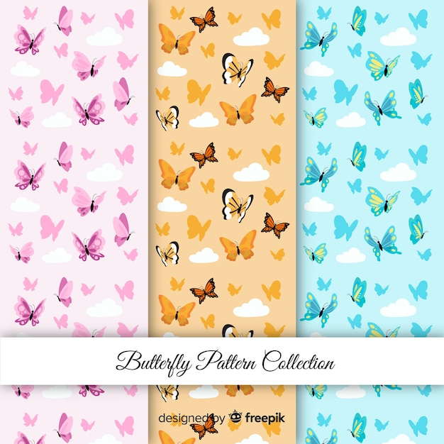 Colorful butterflies patterns