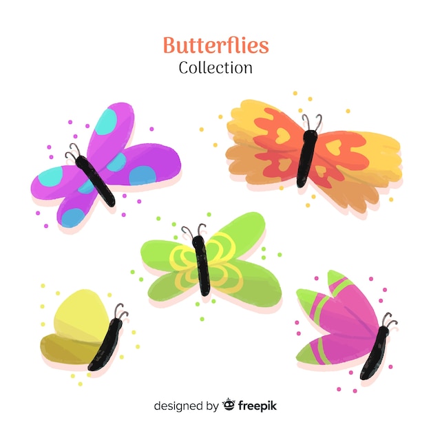 Free vector colorful butterflies set