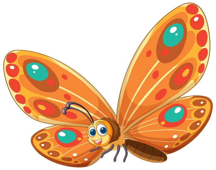 Free Vector colorful butterfly cartoon illustration