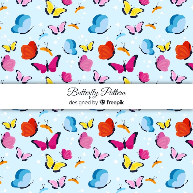 Free vector colorful butterfly patter