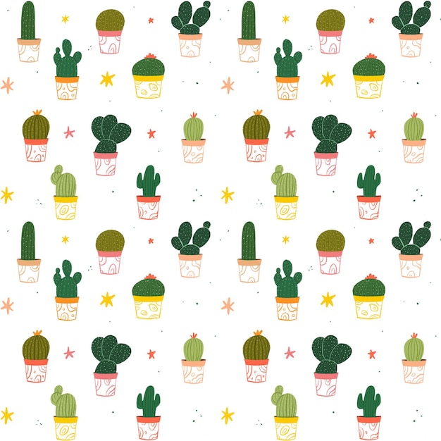 Colorful cactus pattern