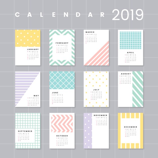 Colorful calendar mockup