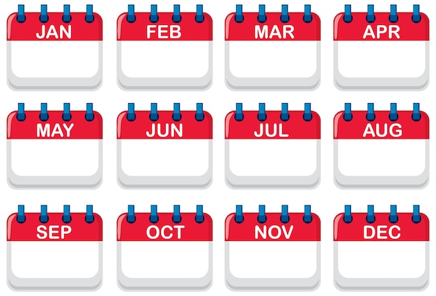 Free Vector colorful calendar months illustration