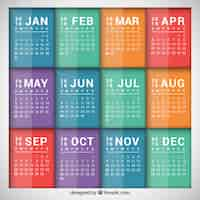 Vettore gratuito modello di calendario colorato