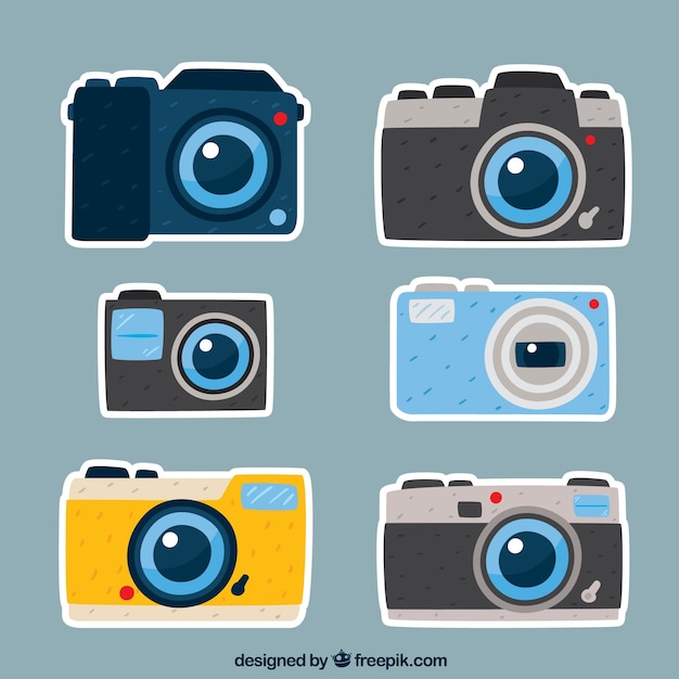 Free vector colorful camera collectio