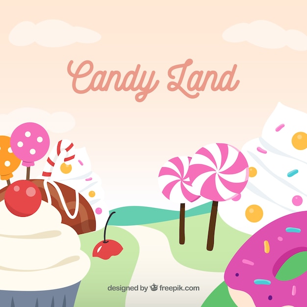 Colorful candy land background 