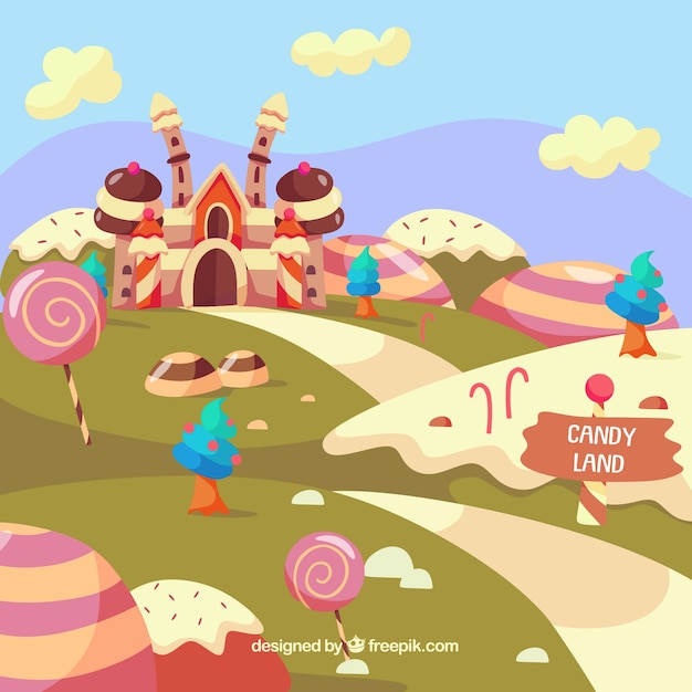 Colorful candy land background