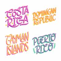 Бесплатное векторное изображение Набор красочных карибских мест