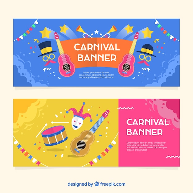 Design colorato banner di carnevale