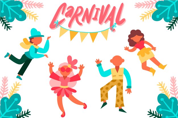 Colorful carnival dancers collection