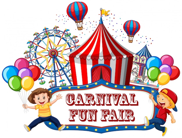 Free vector colorful carnival funfair banner