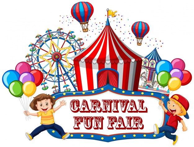 Colorful carnival funfair banner