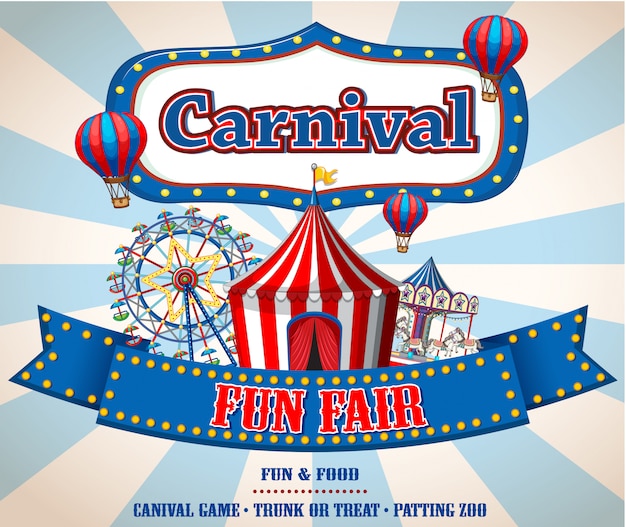Colorful carnival funfair banner
