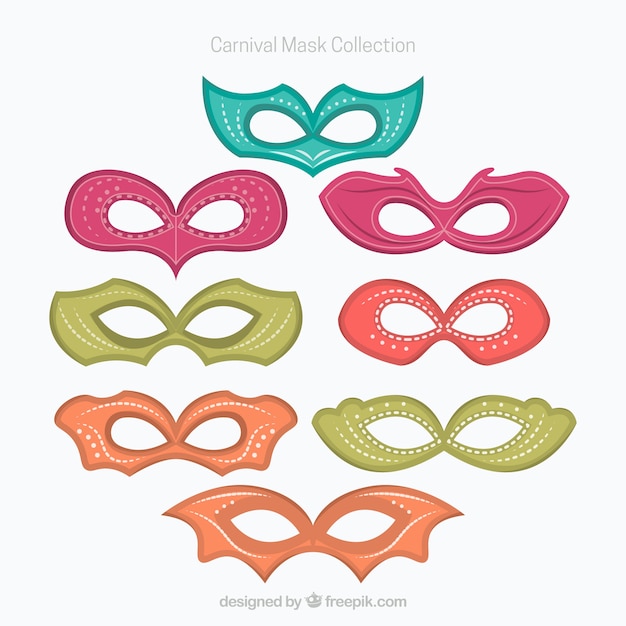 Colorful carnival masks with great designs