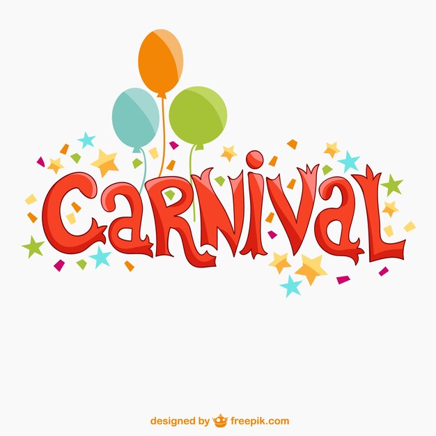 Colorful carnival text with balloons