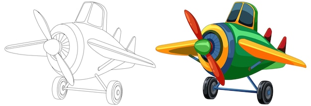 Free vector colorful cartoon airplane illustration