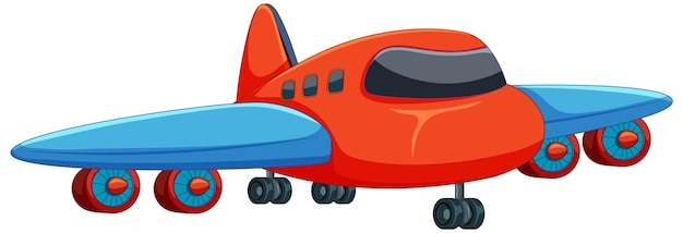 Colorful cartoon airplane on white background