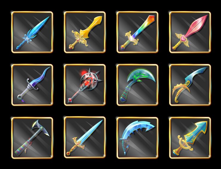 Free Vector colorful cartoon medieval weapons collection