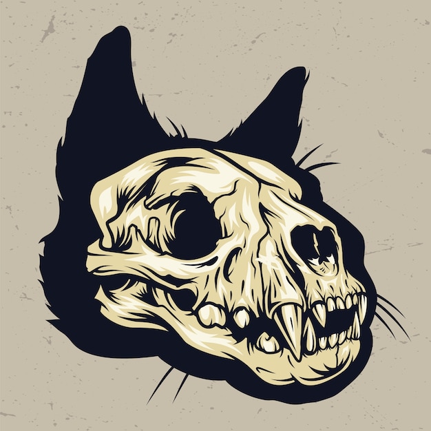 Free vector colorful cat skull concept