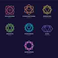 Free vector colorful chakras pack