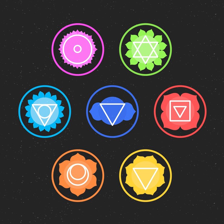 Free Vector colorful chakras set concept