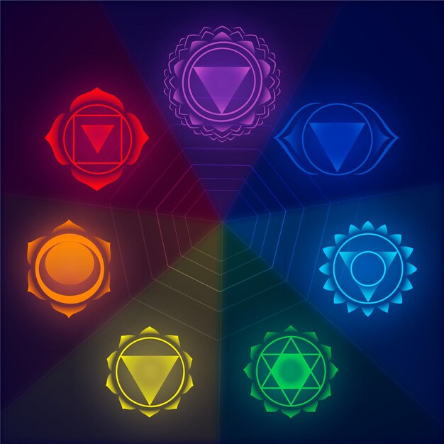 Colorful chakras set