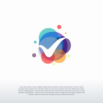 Colorful check logo designs concept vector,