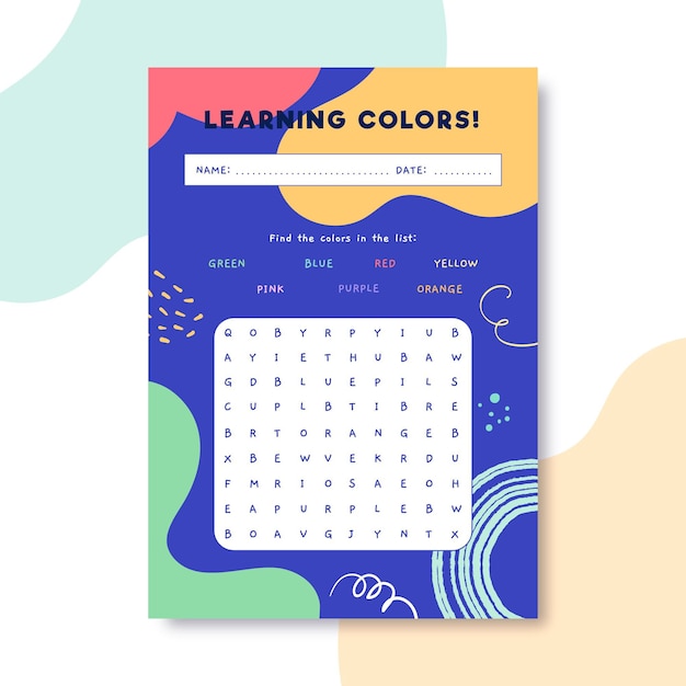 Colorful child-like colors letters