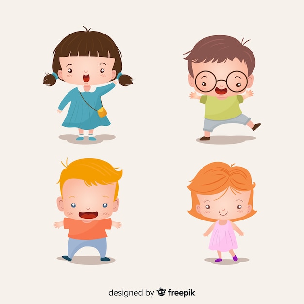 Free Vector colorful children collection with flat design