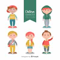 Free vector colorful children collection with flat design