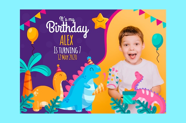 colorful children's birthday card template