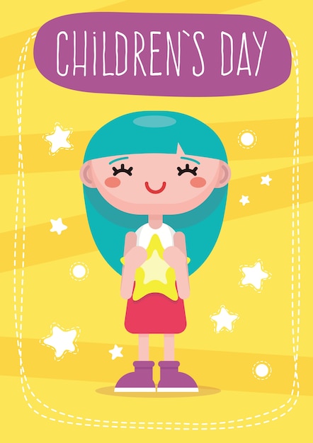 Free vector colorful children's day card