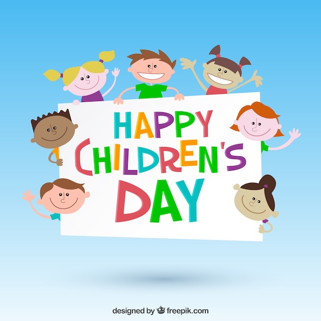 Free vector colorful children's day illustration