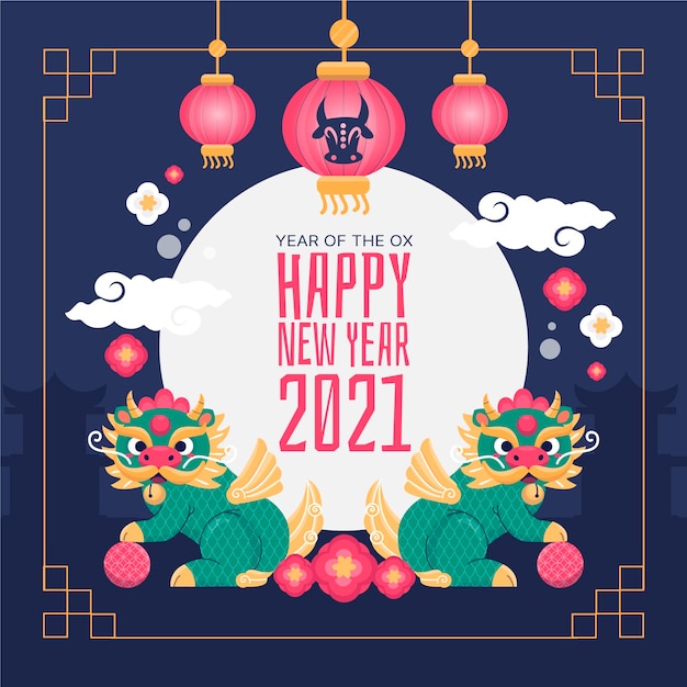 Colorful chinese new year 2021