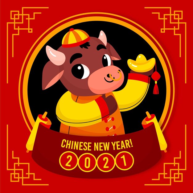 Colorful chinese new year 2021