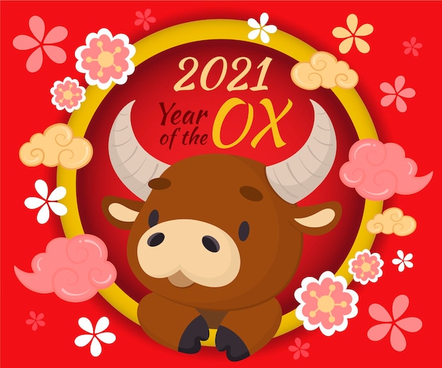 Free vector colorful chinese new year 2021
