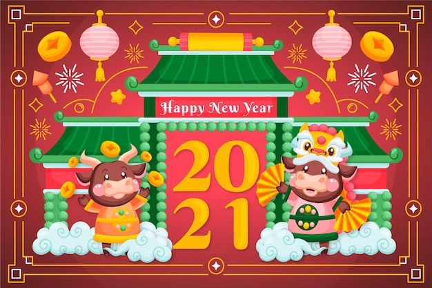 Colorful chinese new year 2021