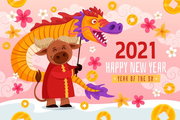 Colorful chinese new year 2021